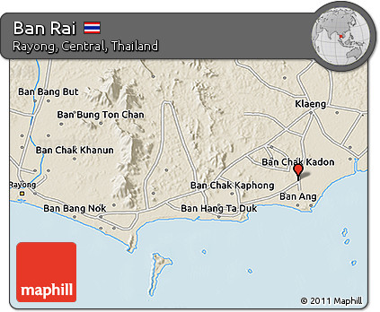 Shaded Relief 3D Map of Ban Rai