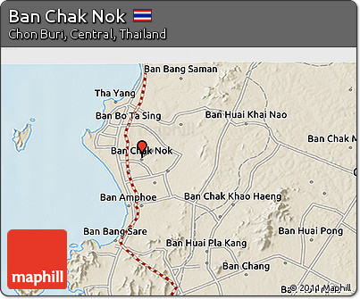 Shaded Relief 3D Map of Ban Chak Nok