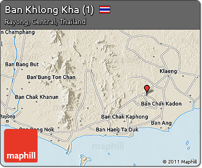 Shaded Relief 3D Map of Ban Khlong Kha (1)