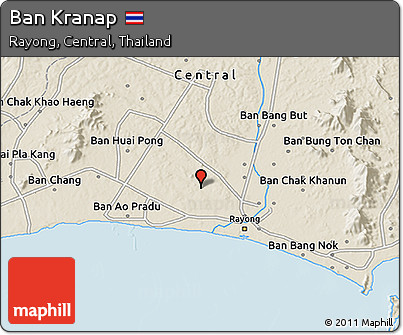 Shaded Relief 3D Map of Ban Kranap