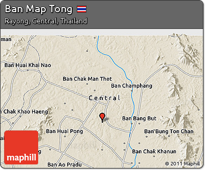 Shaded Relief 3D Map of Ban Map Tong