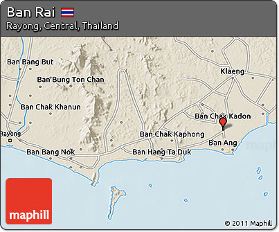 Shaded Relief 3D Map of Ban Rai