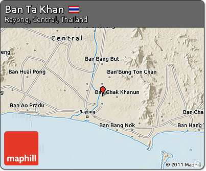 Shaded Relief 3D Map of Ban Ta Khan