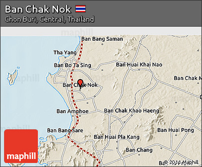 Shaded Relief 3D Map of Ban Chak Nok