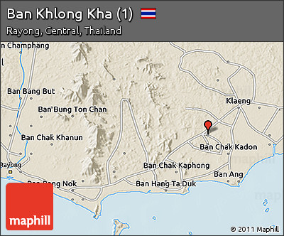 Shaded Relief 3D Map of Ban Khlong Kha (1)