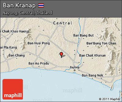 Shaded Relief 3D Map of Ban Kranap
