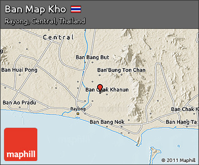 Shaded Relief 3D Map of Ban Map Kho