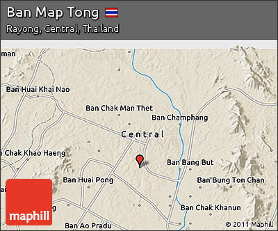 Shaded Relief 3D Map of Ban Map Tong