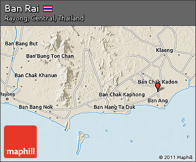 Shaded Relief 3D Map of Ban Rai