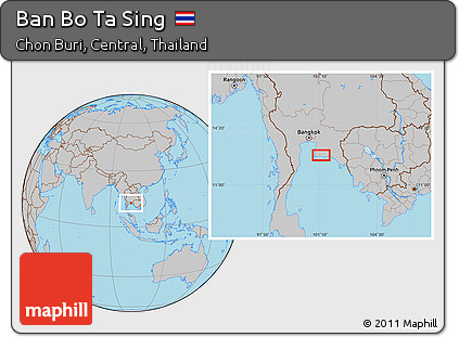 Gray Location Map of Ban Bo Ta Sing