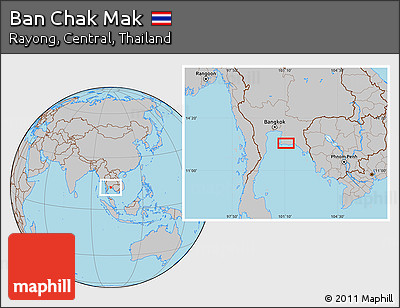 Gray Location Map of Ban Chak Mak