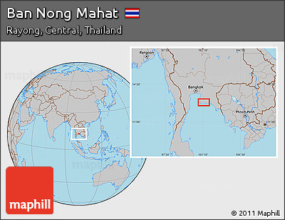 Gray Location Map of Ban Nong Mahat