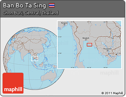Gray Location Map of Ban Bo Ta Sing