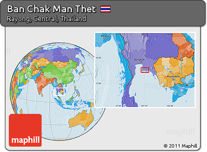 Political Location Map of Ban Chak Man Thet