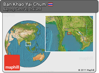 Satellite Location Map of Ban Khao Yai Chum