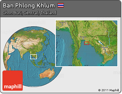 Satellite Location Map of Ban Phlong Khlum