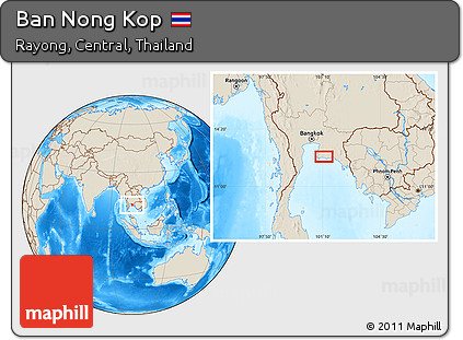 Shaded Relief Location Map of Ban Nong Kop