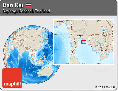 Shaded Relief Location Map of Ban Rai