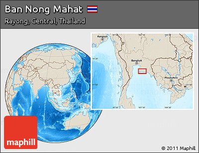 Shaded Relief Location Map of Ban Nong Mahat