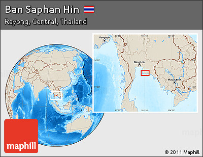 Shaded Relief Location Map of Ban Saphan Hin