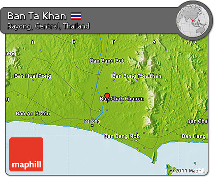 Physical Map of Ban Ta Khan