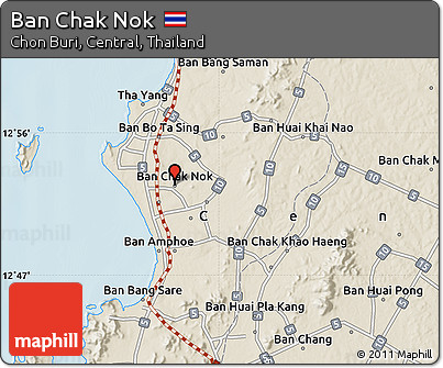 Shaded Relief Map of Ban Chak Nok