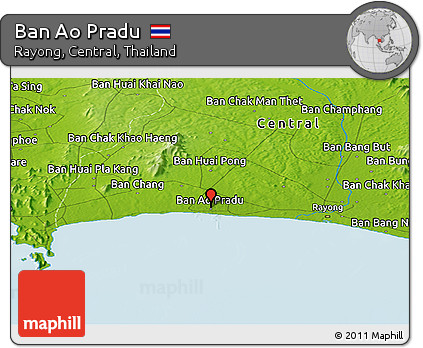 Physical Panoramic Map of Ban Ao Pradu
