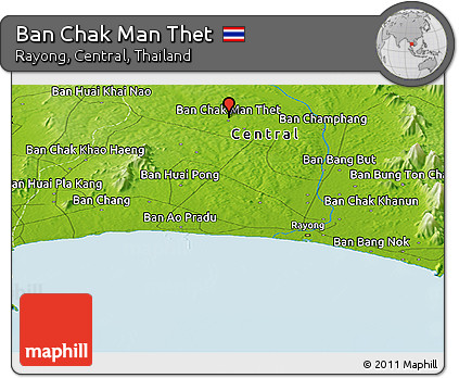 Physical Panoramic Map of Ban Chak Man Thet