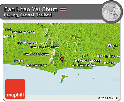 Physical Panoramic Map of Ban Khao Yai Chum