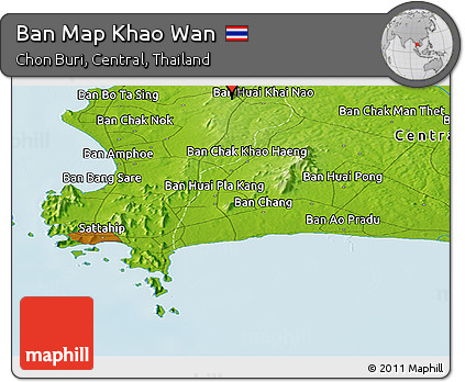 Physical Panoramic Map of Ban Map Khao Wan