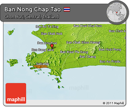 Physical Panoramic Map of Ban Nong Chap Tao