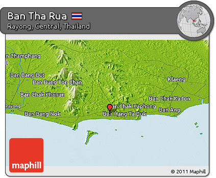 Physical Panoramic Map of Ban Tha Rua