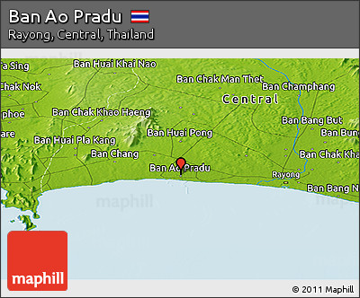 Physical Panoramic Map of Ban Ao Pradu