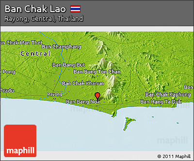 Physical Panoramic Map of Ban Chak Lao
