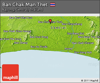 Physical Panoramic Map of Ban Chak Man Thet