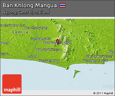 Physical Panoramic Map of Ban Khlong Mangua