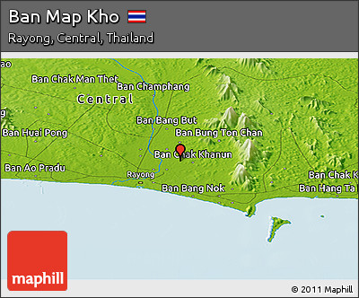 Physical Panoramic Map of Ban Map Kho