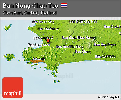 Physical Panoramic Map of Ban Nong Chap Tao