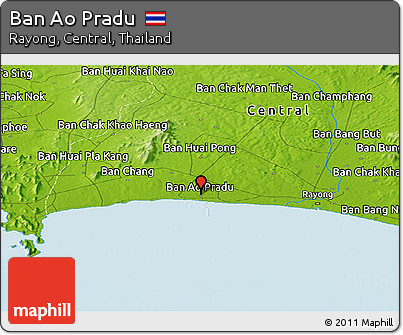 Physical Panoramic Map of Ban Ao Pradu