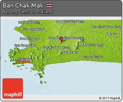 Physical Panoramic Map of Ban Chak Mak