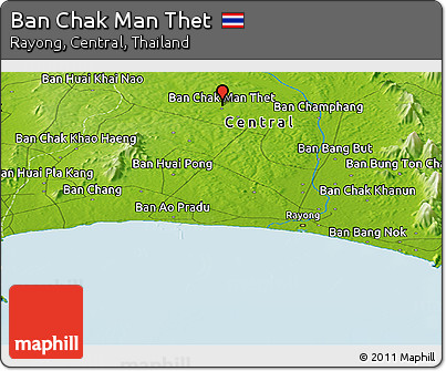 Physical Panoramic Map of Ban Chak Man Thet