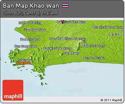 Physical Panoramic Map of Ban Map Khao Wan