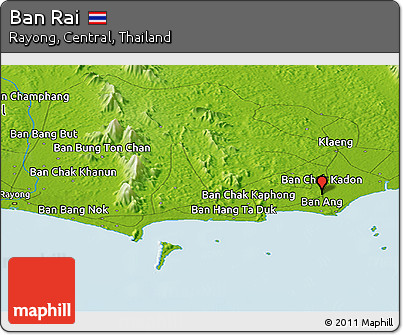 Physical Panoramic Map of Ban Rai