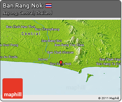 Physical Panoramic Map of Ban Rang Nok