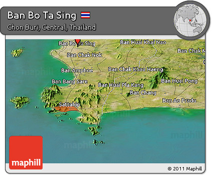 Satellite Panoramic Map of Ban Bo Ta Sing