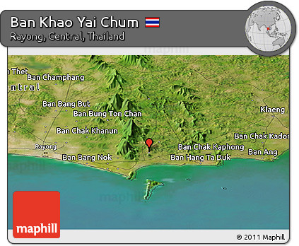 Satellite Panoramic Map of Ban Khao Yai Chum
