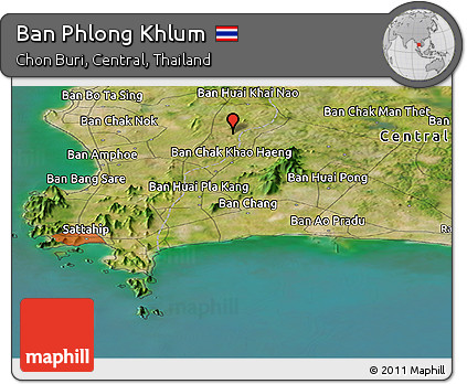 Satellite Panoramic Map of Ban Phlong Khlum