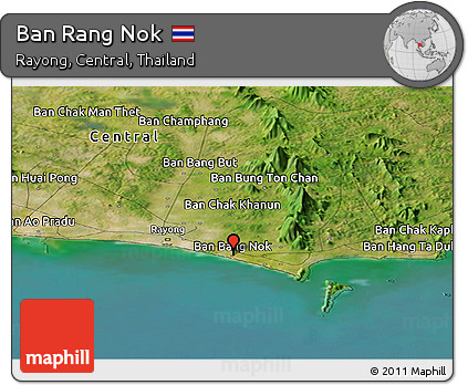 Satellite Panoramic Map of Ban Rang Nok