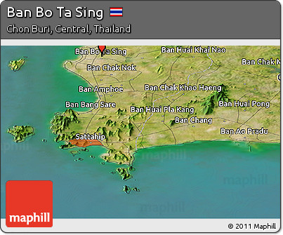Satellite Panoramic Map of Ban Bo Ta Sing