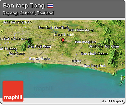 Satellite Panoramic Map of Ban Map Tong